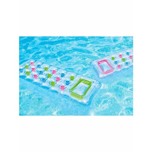 Матрас надувной для плавания 188х71см рoзовый и зеленый 2шт