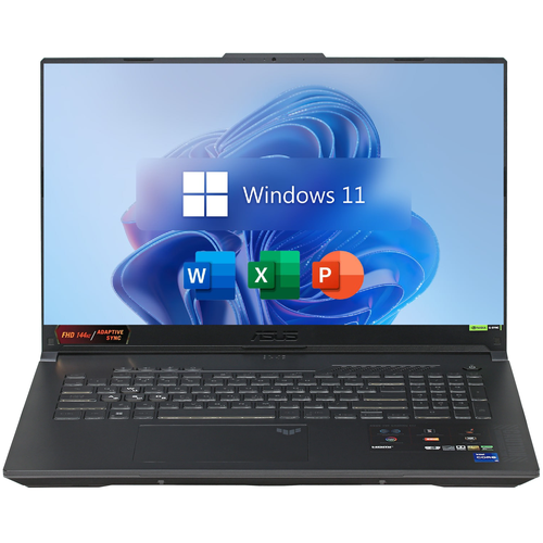 17.3" Игровой ноутбук Asus TUF Gaming F17, Intel Core i5-12500H (12 Ядер), RAM 32 ГБ, SSD 1 ТБ, NVIDIA GeForce RTX 3050 (4 Гб), Windows 11 Pro + Office 2021 Pro Plus, Русская раскладка серый, серебристый, черный