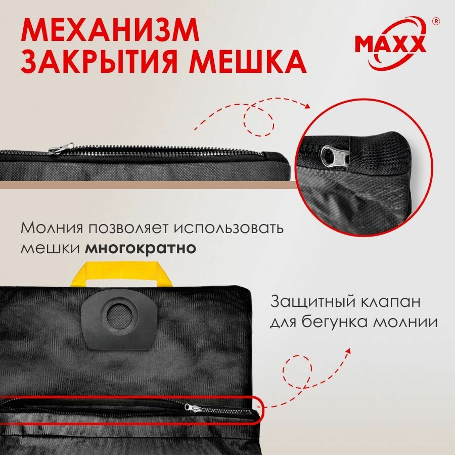 Мешок многоразовый PRO на молнии для пылесоса MAKITA VC 2512, VC 3011, VC 3211, P-72899, P-70297 — фото 1