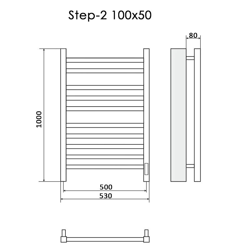 Полотенцесушитель электрический Ника Step 2 100/50, хром - фото №8
