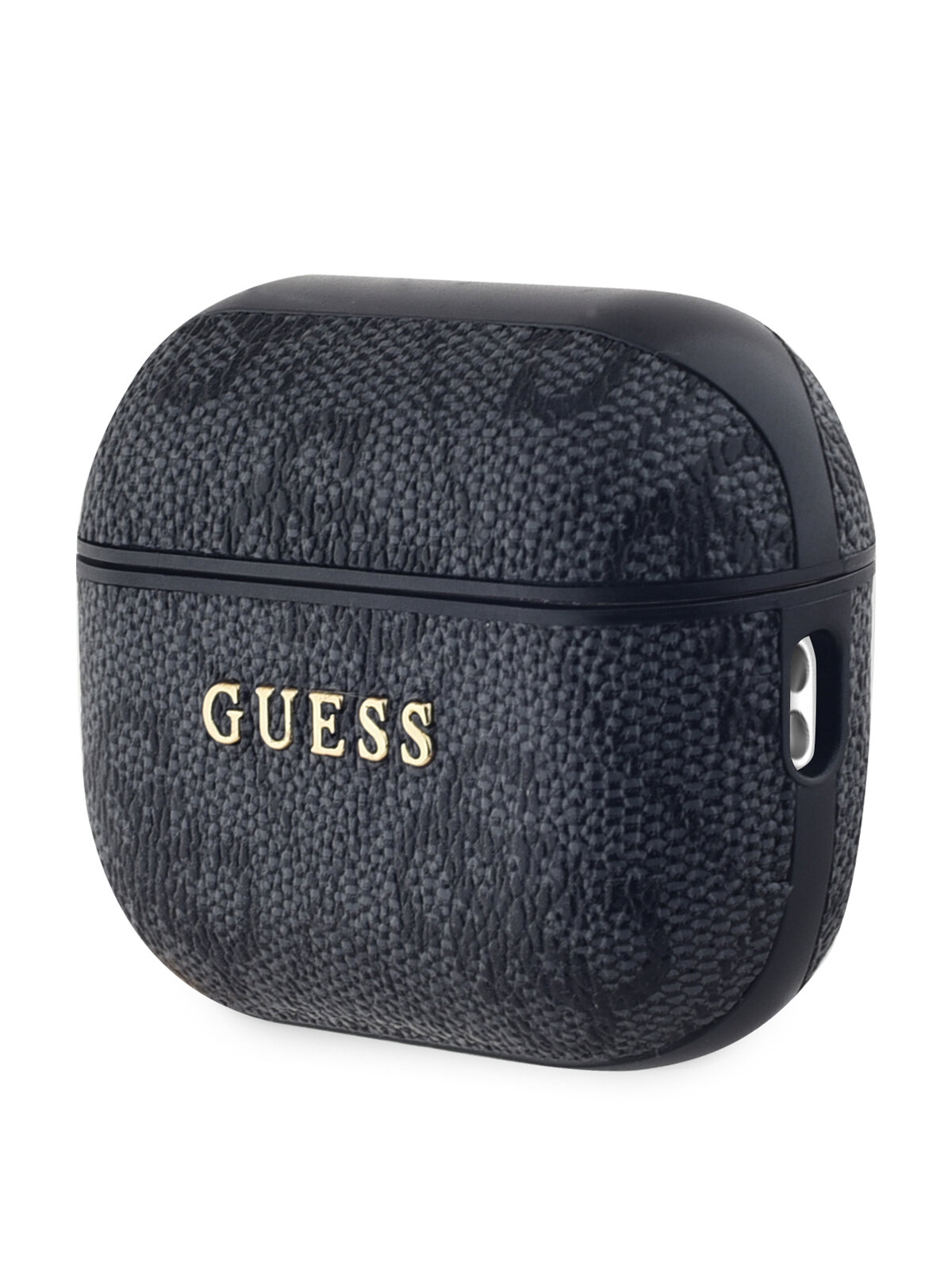 Guess для Airpods Pro 2 чехол PU leather 4G with Classic metal logo and Charm Black — фото 1