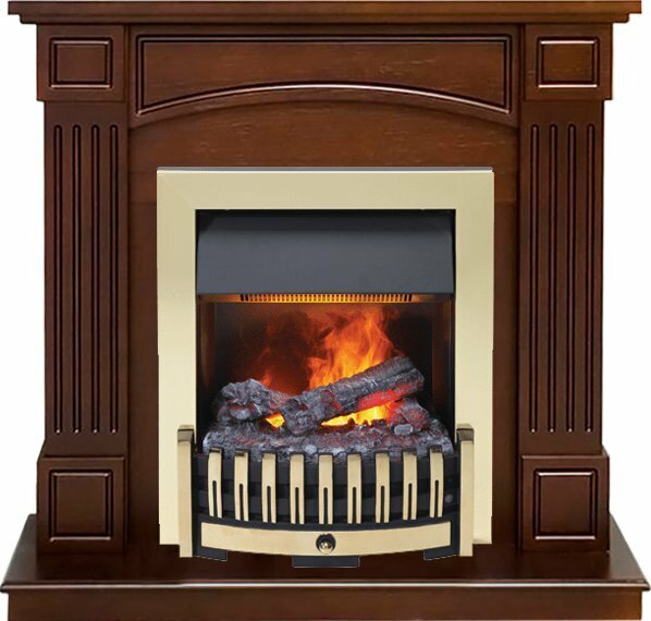 Каминокомплект Dimplex Boston - Темный дуб (Высота 92.5см) с очагом Danville Brass FB2