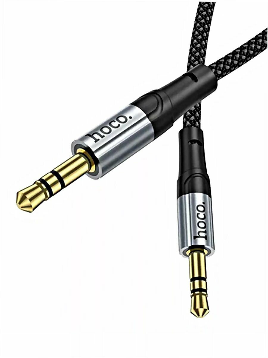 Аудио кабель HOCO AUX 3,5 - AUX 3,5 аукс, для машины, смартфона, планшета, наушников, колонок — фото 1