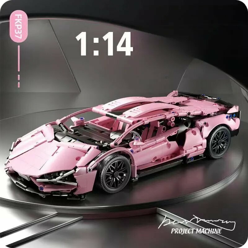 Конструктор Lamborghini Technic Розовый: Статичная модель 1:14 1280 деталей подарочная коробка-дисплей