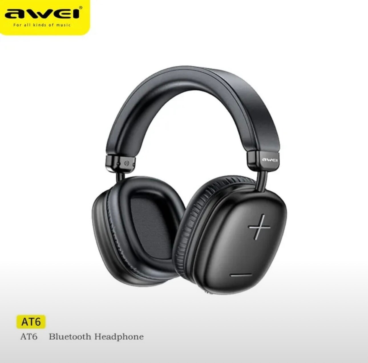 Беспроводные Наушники Awei AT6, Bluetooth 5,3, спортивные игровые наушники, цвет черный