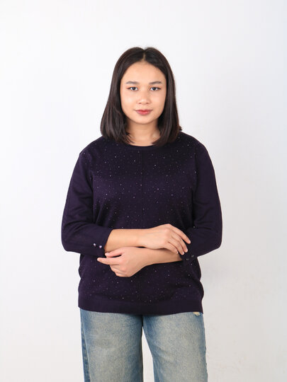 Свитер , размер 54, фиолетовый — фото 1