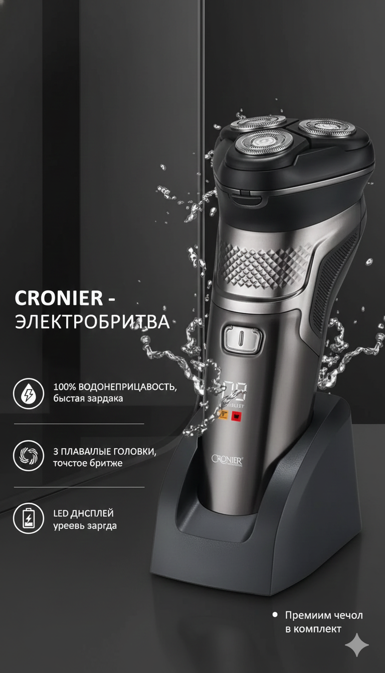 Машинка для стрижки Перезаряжаемый триммер для бритья 3 в 1, универсальный, электробритва