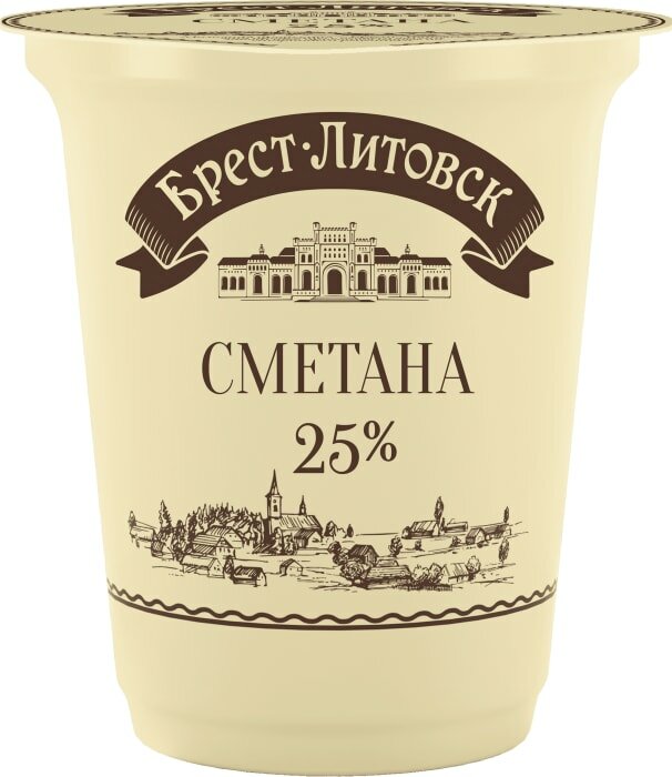 Сметана Брест-Литовск 25% 300г