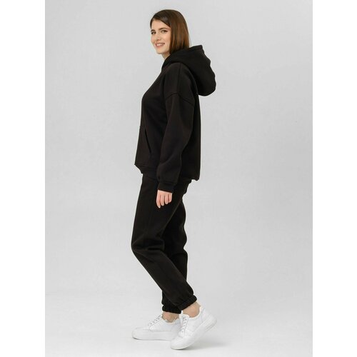 фото Костюм, худи и брюки, оверсайз, утепленный, размер м, черный artlabel