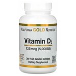 California Gold Nutrition Vitamin D3 5000 IU 360 капсул - изображение