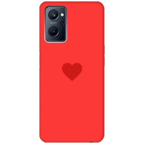 Силиконовый чехол на Realme 9i, Рилми 9и Silky Touch Premium с принтом Heart красный силиконовый чехол на realme 9i рилми 9и silky touch premium с принтом cats красный