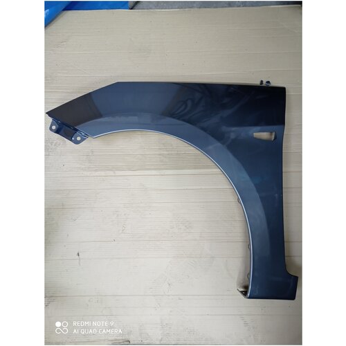 Крыло переднее левое в цвет кузова Hyundai Solaris 1 Хендай Солярис (2010-2017) с отв. под повторитель SAE - CARBON GREY - Серый металлик
