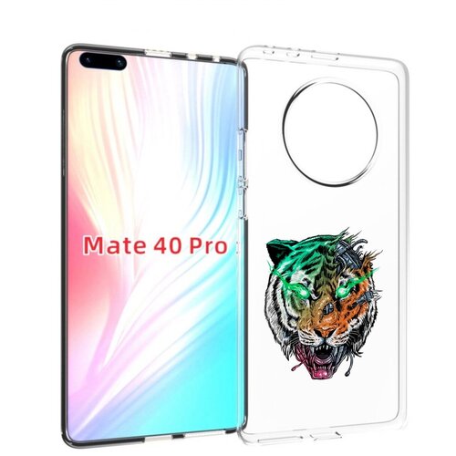 Чехол MyPads робо-тигр для Huawei Mate 40 Pro (NOH-NX9) задняя-панель-накладка-бампер