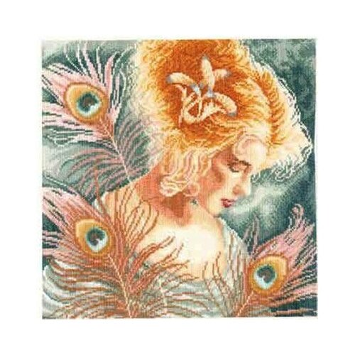 фото Набор для вышивания lanarte №51 pn-0148264 девушка с павлиньими перьями 1 шт.