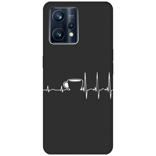 Матовый чехол Coffee Cardiogram W для Realme 9 Pro+ / Рилми 9 Про+ с 3D эффектом черный матовый чехол coffee cardiogram w для realme 10 pro реалми 10 про с 3d эффектом черный