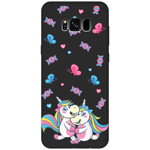 Матовый чехол Unicorns and Candies для Samsung Galaxy S8+ / Самсунг С8 Плюс с 3D эффектом черный матовый чехол unicorns and candies для samsung galaxy s21 самсунг с21 плюс с 3d эффектом черный