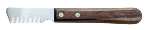 SHOW TECH тримминговочный нож 3280 с деревянной ручкой для шерсти средней жесткости . - фотография № 6