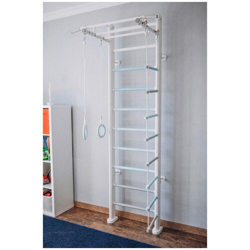 Шведская стенка для детей из дерева Woodream Baby, Аксель 243 см, детский спортивный комплекс с кольцами и лестницей