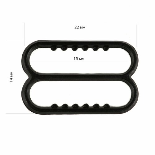 Пряжка регулятор для бюстгальтера пластик TBY-82647 20мм цв. черный, уп.100шт пряжка двухщелевая 8826 20мм черный уп 2000шт