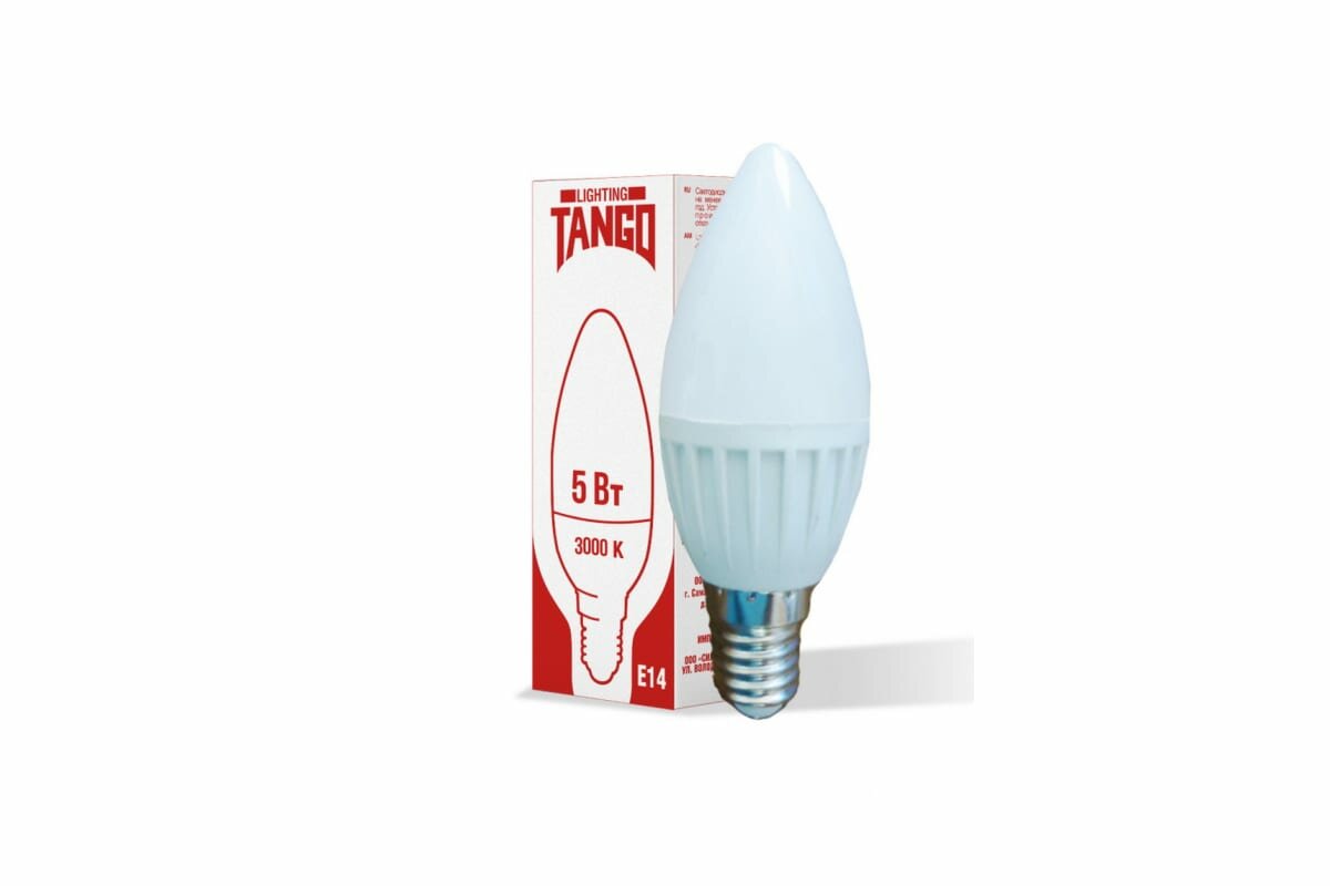 Лампа TANGO LED свеча 5W E14 3000K (N) 220V