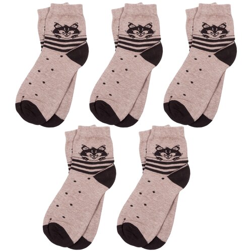 Комплект из 5 пар детских носков RuSocks (Орудьевский трикотаж) рис. 19, бежевые, размер 14-16