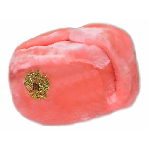 роза кокард нирп Шапка ушанка TopPresent, размер 60, розовый