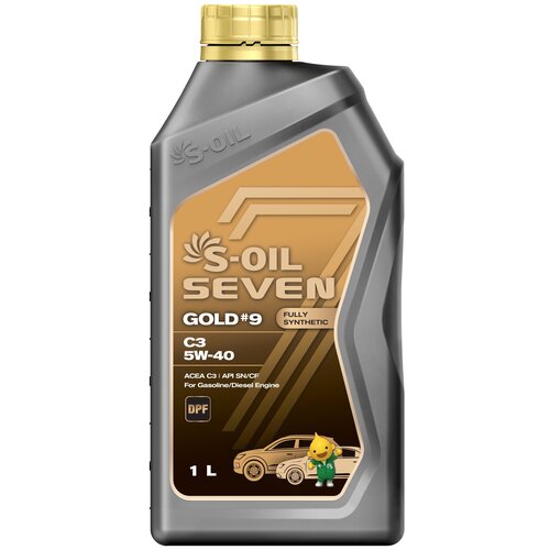 Синтетическое моторное масло S-OIL SEVEN GOLD #9 C3 5W-40, 1 л (Корея)