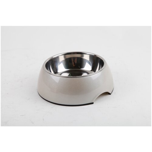 Миска SUPERDESIGN на меламиновой подставке Металлик 350 мл, белая