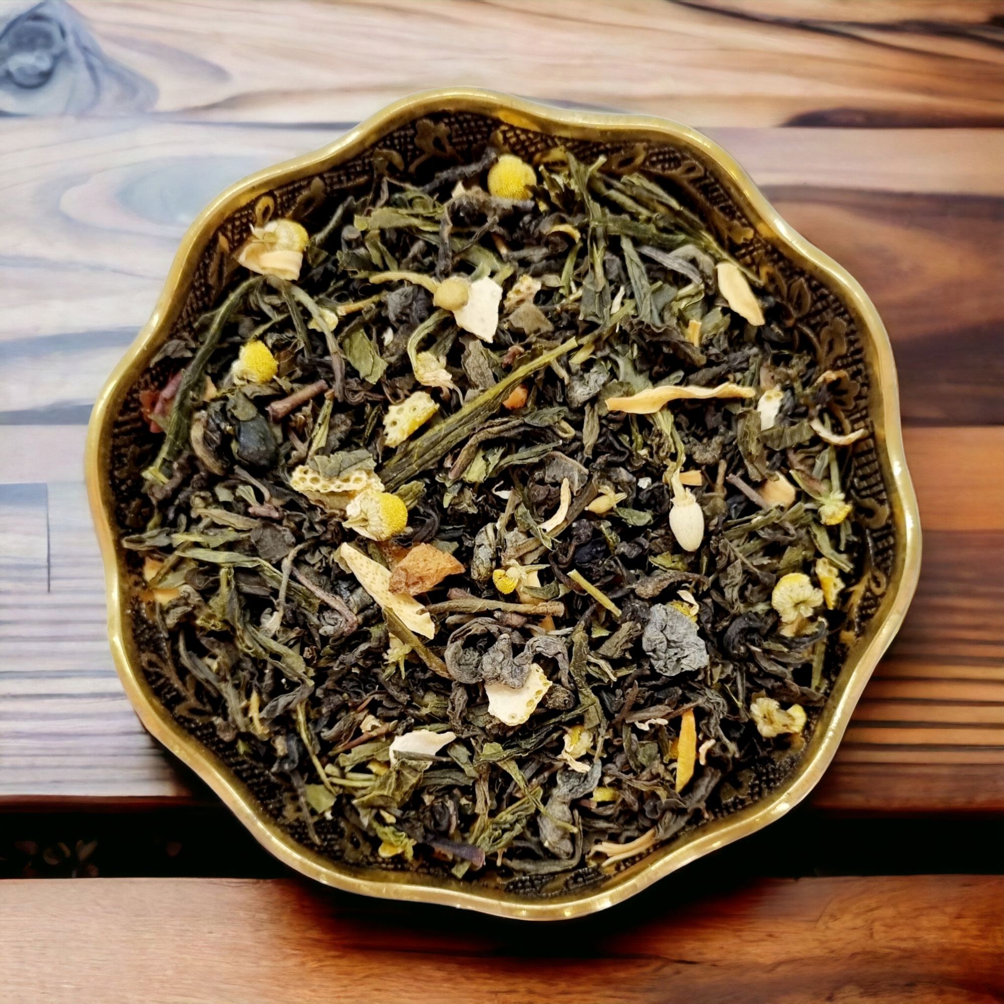 Зеленый чай Винтаж Лед Лимон листовой рассыпной ароматизированный 50 грамм - фотография № 1