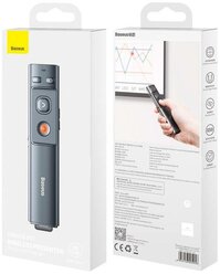 Лазерная указка презентер Baseus Orange Dot Wireless Presenter (ACFYB-0G), цвет лазера-красный, дальность до 100 метров.