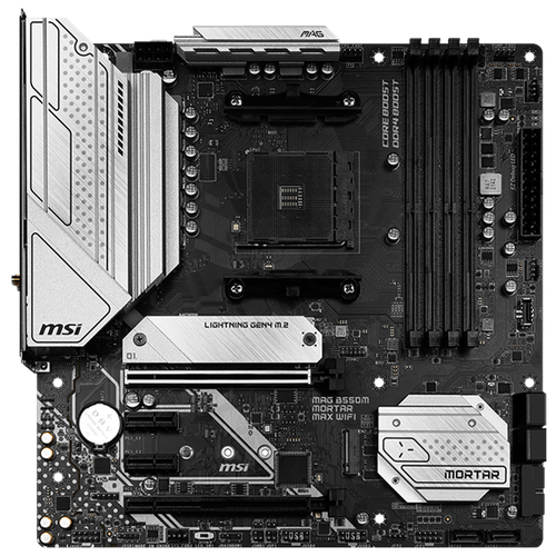 MAG B550M MORTAR MAX WIFI mATX, B550, AM4, 4xDDR4, 2xPCI-Ex16, 2xPCI-Ex1, 2xM.2, 6xSATA3 ,2xUSB3.2 Gen2, 5xUSB2.0, WIFI