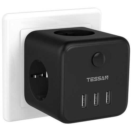 Розетка-адаптер Tessan TS-301-DE Black