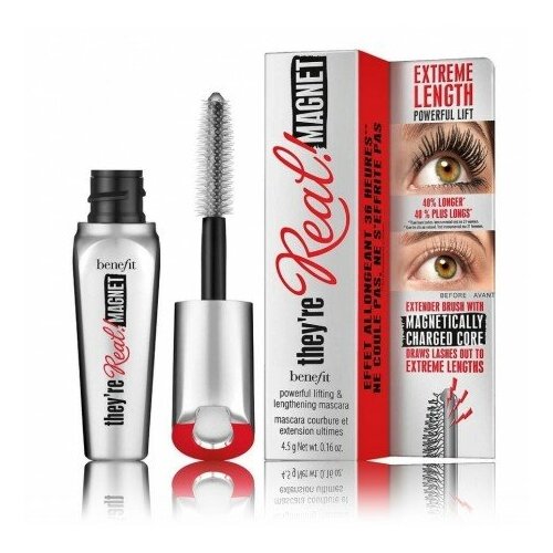 Магнитная удлиняющая тушь для ресниц мини-формат Benefit they're Real Magnet powerful lifting & lengthening mascara 4.5g