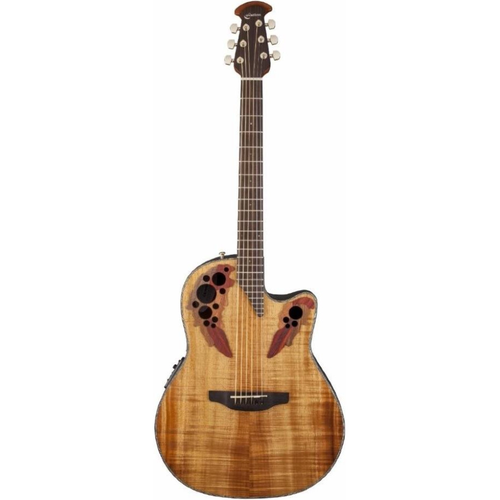 электроакустическая гитара ovation cs24p nbm celebrity standard plus mid cutaway nutmeg burled maple Электроакустическая гитара Ovation CE44P-FKOA Elite® Plus Celebrity® Mid-Depth - Figured Koa