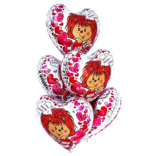 фото Набор воздушных шаров страна карнавалия все мысли о тебе (5 шт.) белый/красный