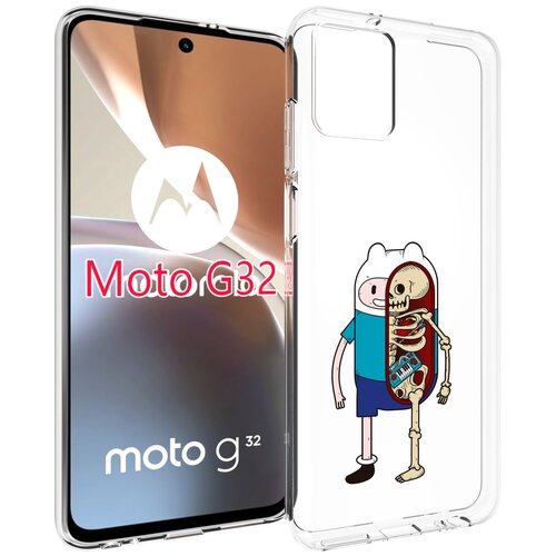 Чехол MyPads Финн скелет для Motorola Moto G32 задняя-панель-накладка-бампер