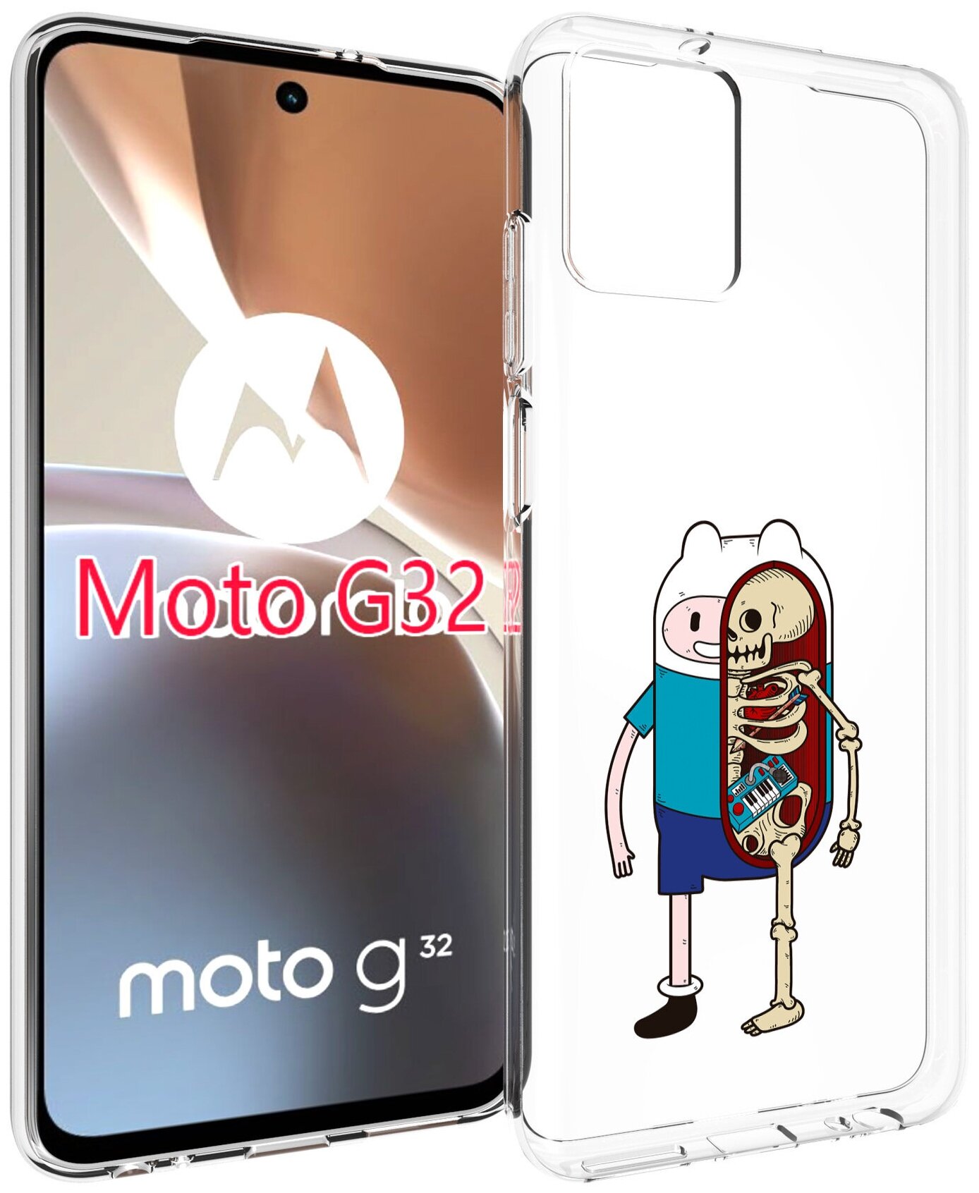 Чехол MyPads Финн скелет для Motorola Moto G32 задняя-панель-накладка-бампер