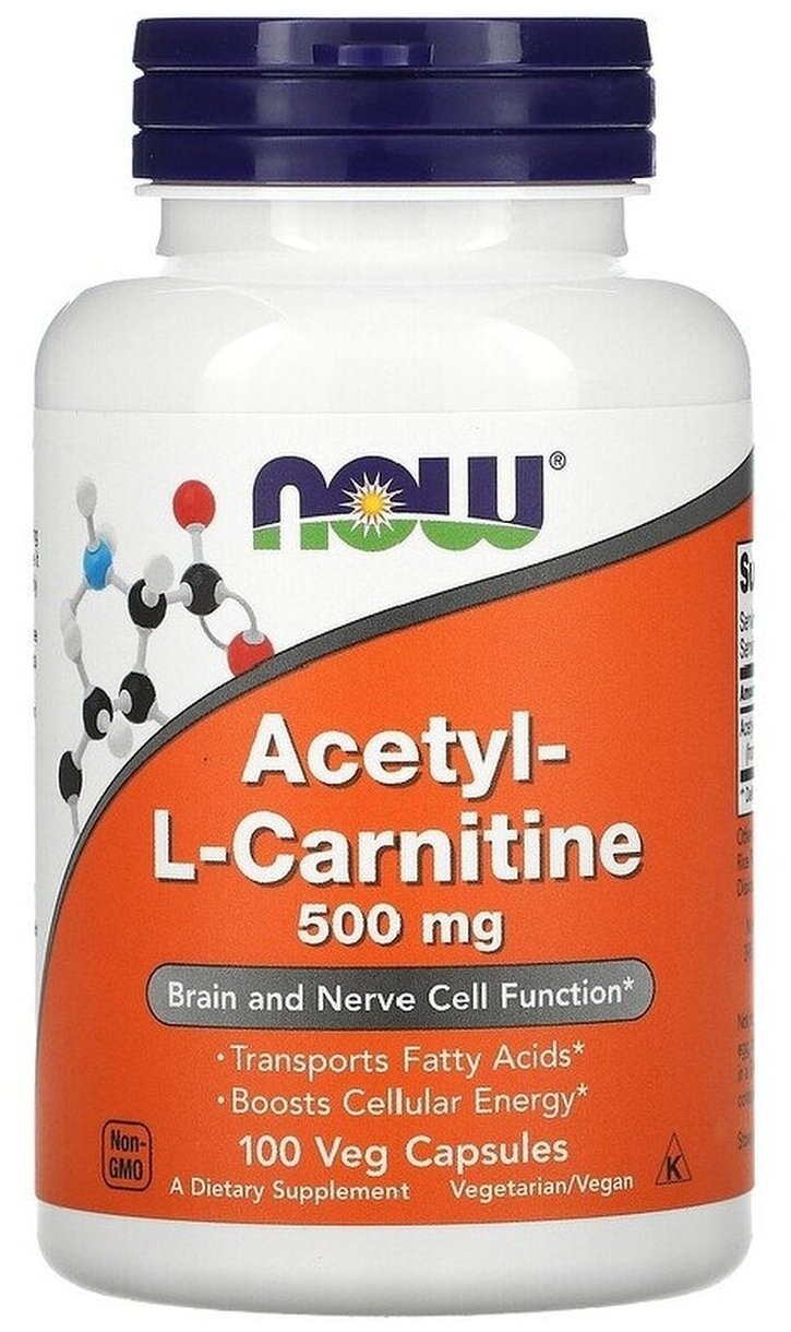 Now Acetyl L-Carnitine 500mg 100 vcaps Нейтральный