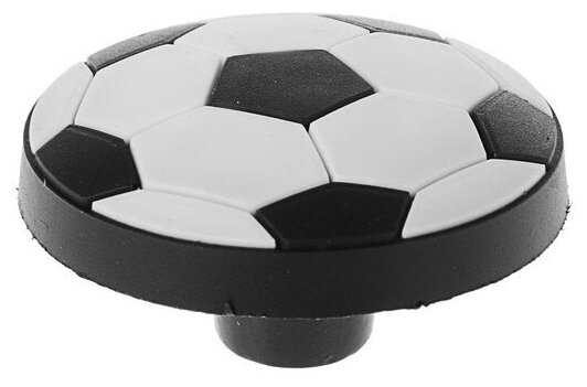 Ручка кнопка детская KID 014, "Футбольный мяч", резиновая, белая/черная 2602944 - фотография № 1