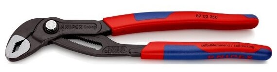 Клещи переставные Knipex KN-8702250SB COBRA®, 50 мм (2"), 250 мм, двухкомпонентные рукоятки