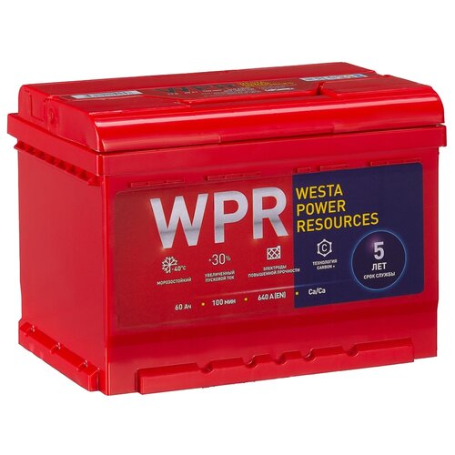 Аккумулятор 6ст-60vl Lb 60ah 640a 242х175х175 Полярность 1 WPR battery арт. 560109310