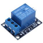 Одноканальный переключающий релейный модуль GSMIN HW-482 для среды Arduino (Синий) - изображение