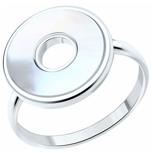 Кольцо SOKOLOV, серебро, 925 проба, родирование, перламутр, размер 18 кольцо из серебра 925 пробы с перламутром sr1945 ko sh wg 17