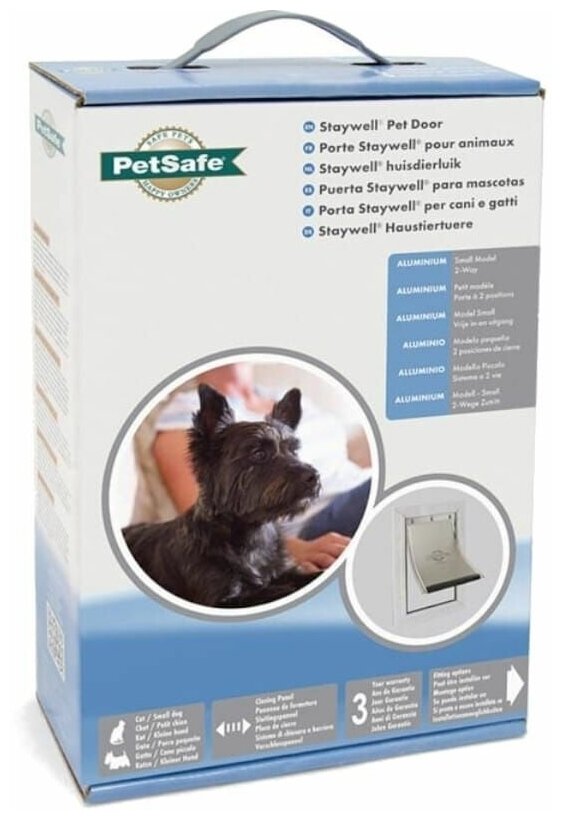 Дверца для собак и кошек PetSafe StayWell Aluminium "S" алюминий белая 13,2 х 20,6 см - фотография № 4