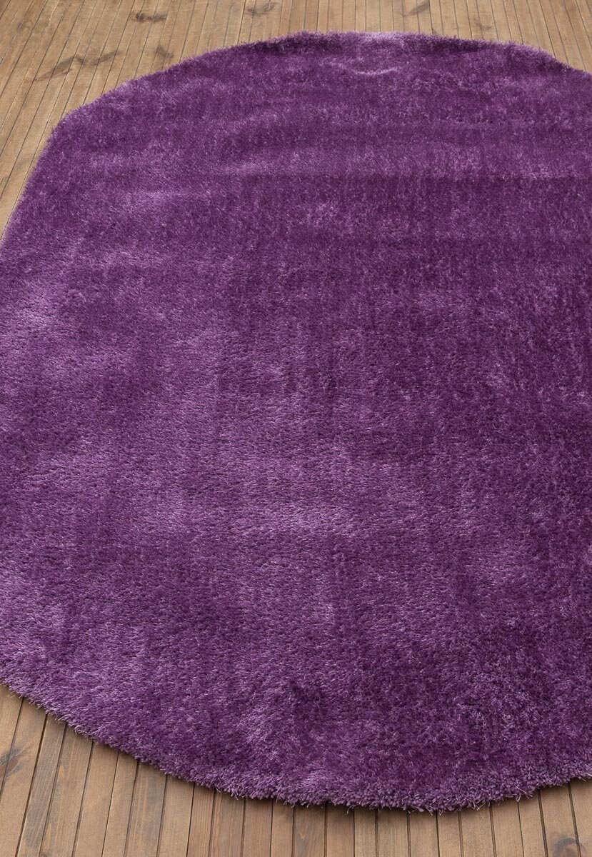 Ковер на пол 1,4 на 2 м в спальню, гостиную, пушистый, с длинным ворсом, фиолетовый Sunny 9515-violet овальный - фотография № 3