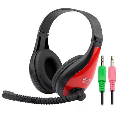 Наушники проводные KOMC KM-520 GAME головные красный 99000₽