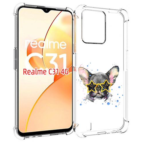 Чехол MyPads буля в очках для OPPO Realme C31 задняя-панель-накладка-бампер чехол mypads сова в красных очках для oppo realme c31 задняя панель накладка бампер