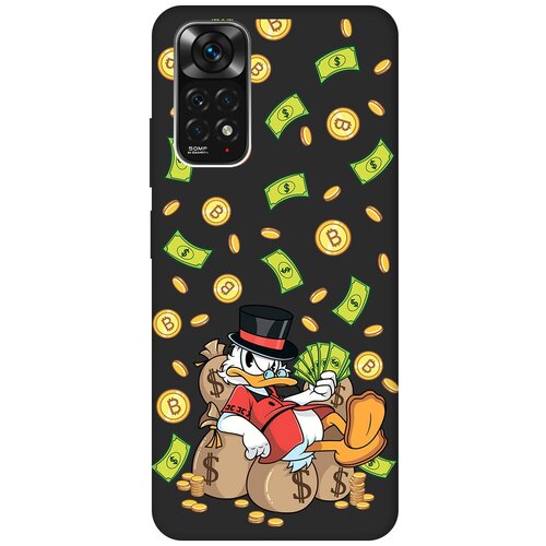 Матовый чехол Rich Scrooge для Xiaomi Redmi Note 11 / Note 11S / Сяоми Редми Ноут 11 / Ноут 11С с 3D эффектом черный матовый чехол rich scrooge для xiaomi redmi note 11 note 11s сяоми редми ноут 11 ноут 11с с 3d эффектом черный