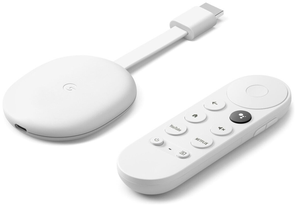 Медиаплеер Google Chromecast HD c Google TV, белый