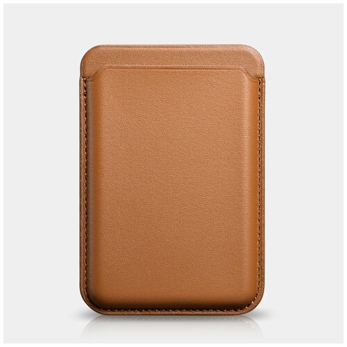фото Чехол-кошелек magsafe из натуральной кожи для iphone 12/13, brown icarer